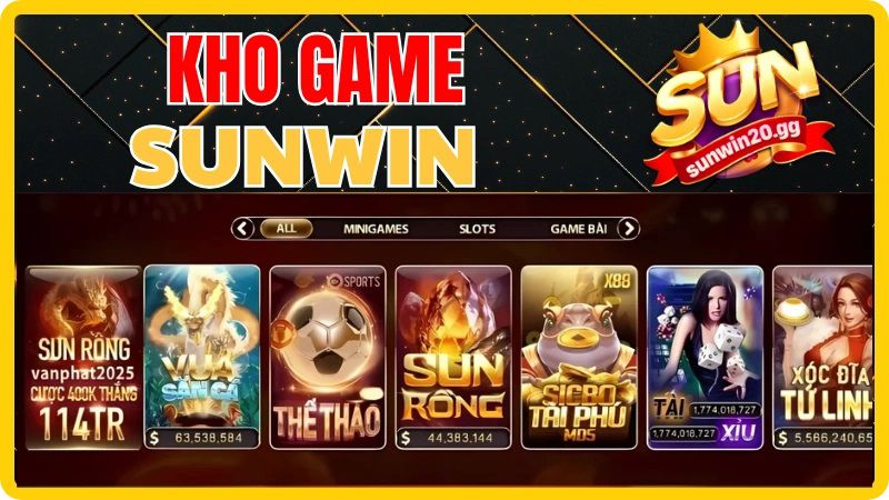 Kho trò chơi đa dạng tại cổng game bài Sunwin